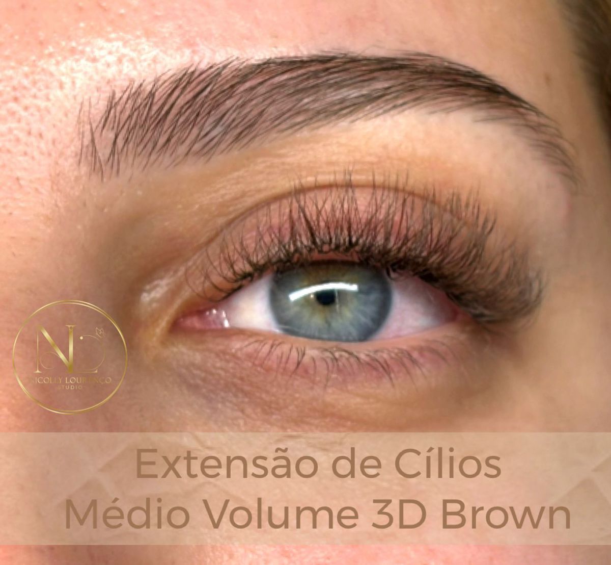 Extensão de cílios médio volume 3D brown