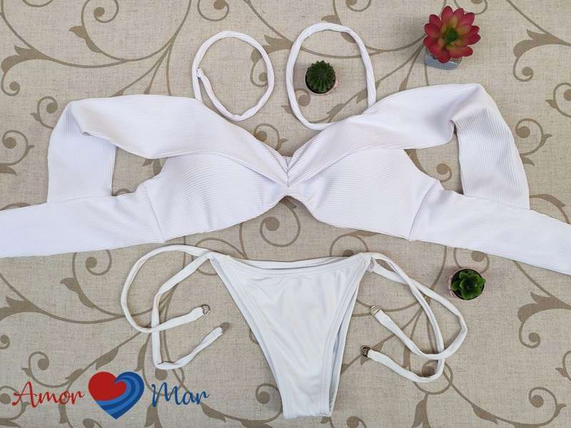 Tomara que Caia com Bojo e Alça de Amarrar Branco