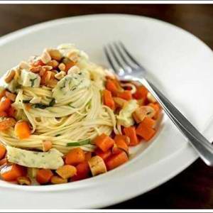 Receita - Capellini com abóbora, castanha de caju e Fourme d´Ambert