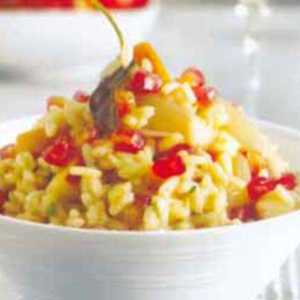 Risoto de maçã e sementes de romã