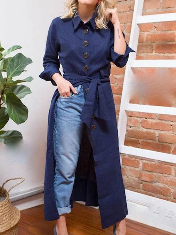 Chemise azul com jeans