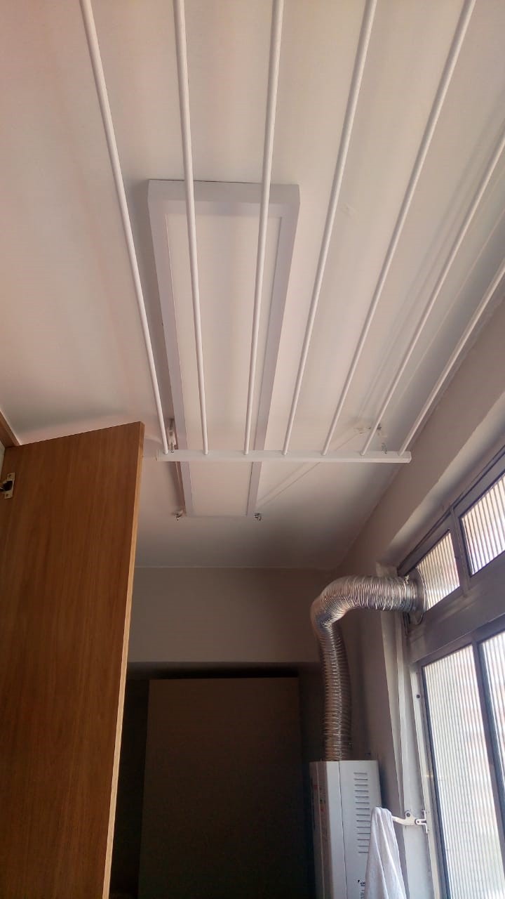 Varal Tradicional de Teto Branco 7 varetas