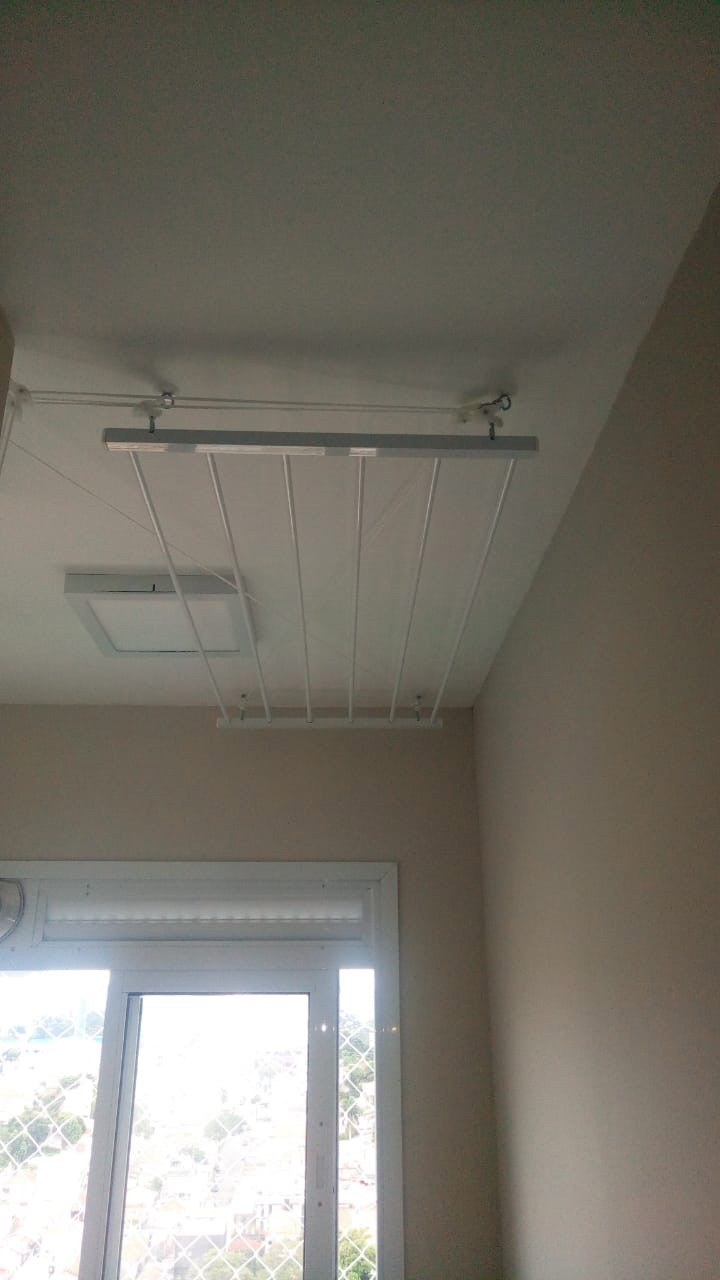 Varal Tradicional de Teto Branco 6 varetas