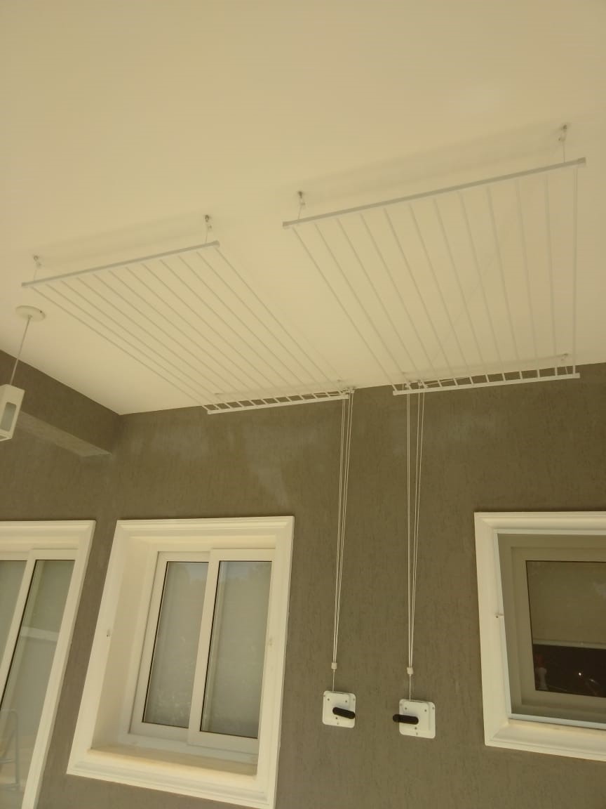 Varal Tradicional de Teto Branco 12 varetas