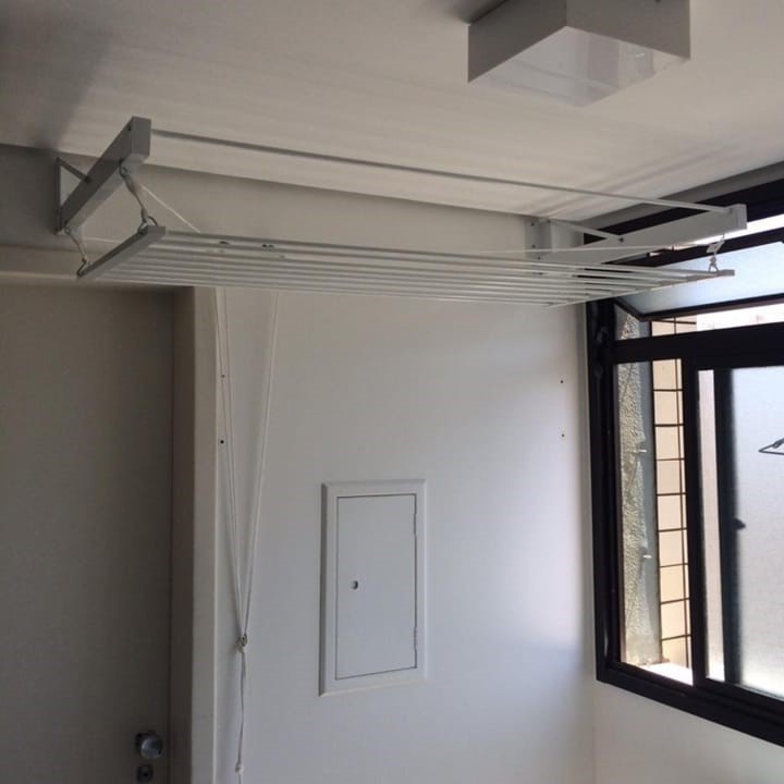 Varal Tradicional de Parede Branco 6 varetas