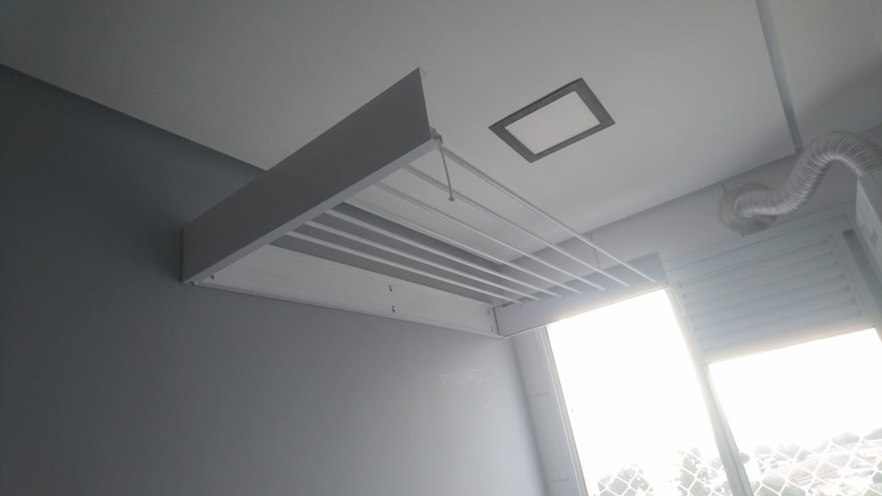 Varal Mágico - Cor branco - Tam. 120cm - 7 varetas