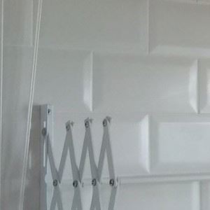 Varal Sanfonado de Parede Branco 7 varetas