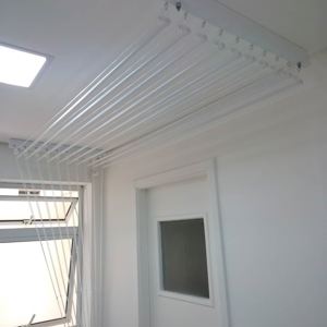 Varal Individual de Teto Branco 10 varetas