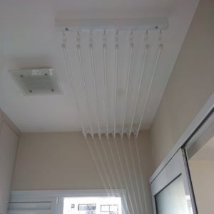 Varal Individual de Teto Branco 8 varetas