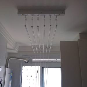 Varal Individual de Teto Branco 6 varetas