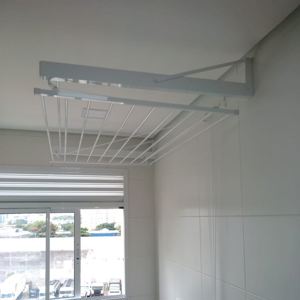 Varal Tradicional de Parede Branco 10 varetas