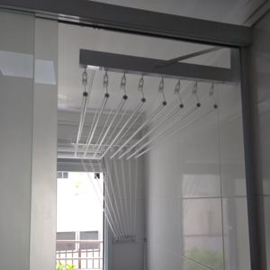 Varal Individual de Parede Branco 8 varetas